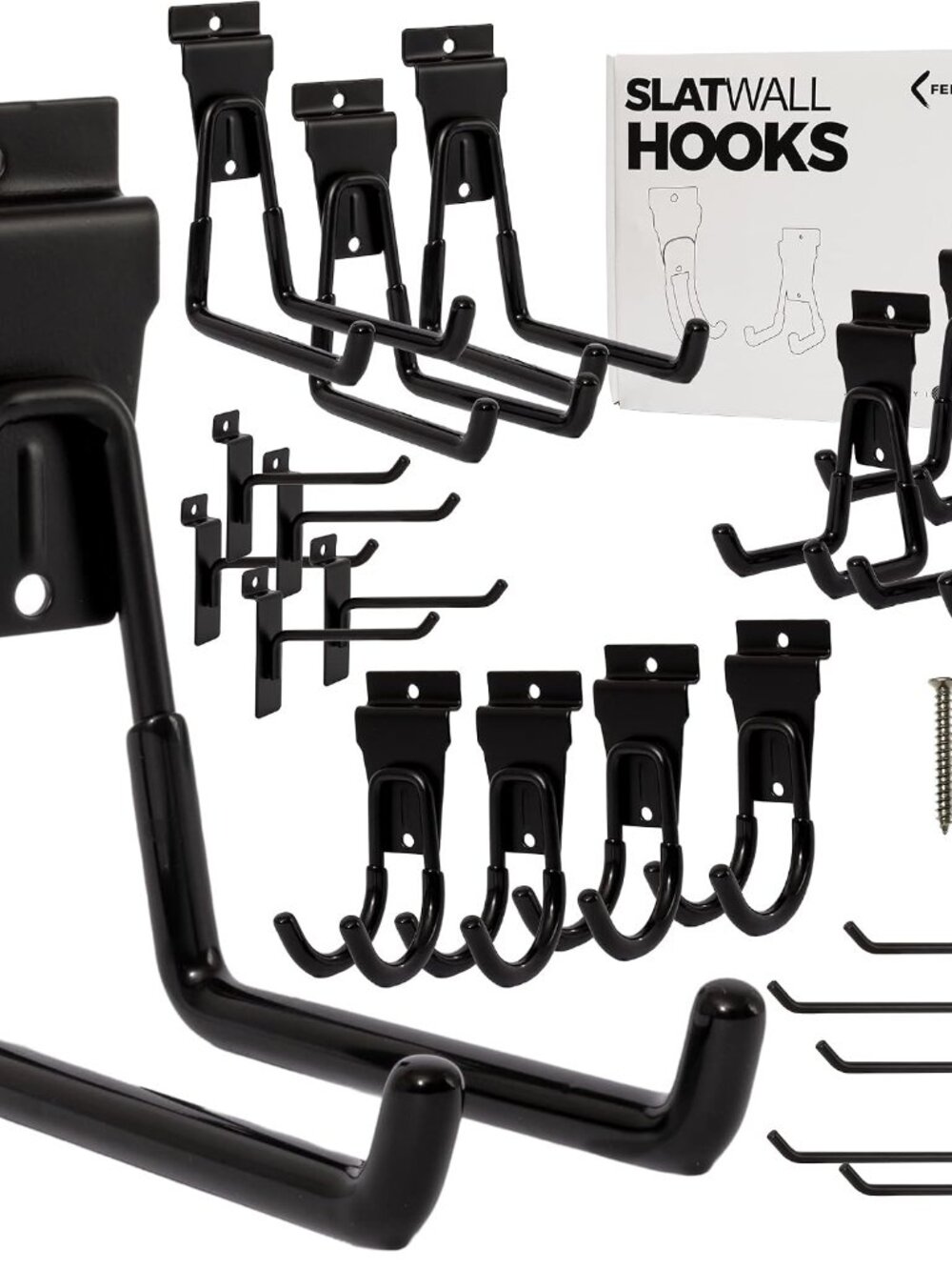 Slatwall Hooks and Slatwall Accessories - 20 Pack Premium Heavy Duty Single and